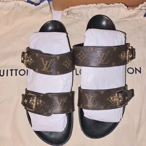 Louis Vuitton Brown Monogram Buckle Sandals